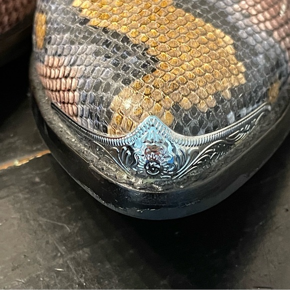 Jeffrey Campbell Cromwell Snakeskin Embossed Western Cowboy Bootie Women 7.5 - Picture 4 of 13